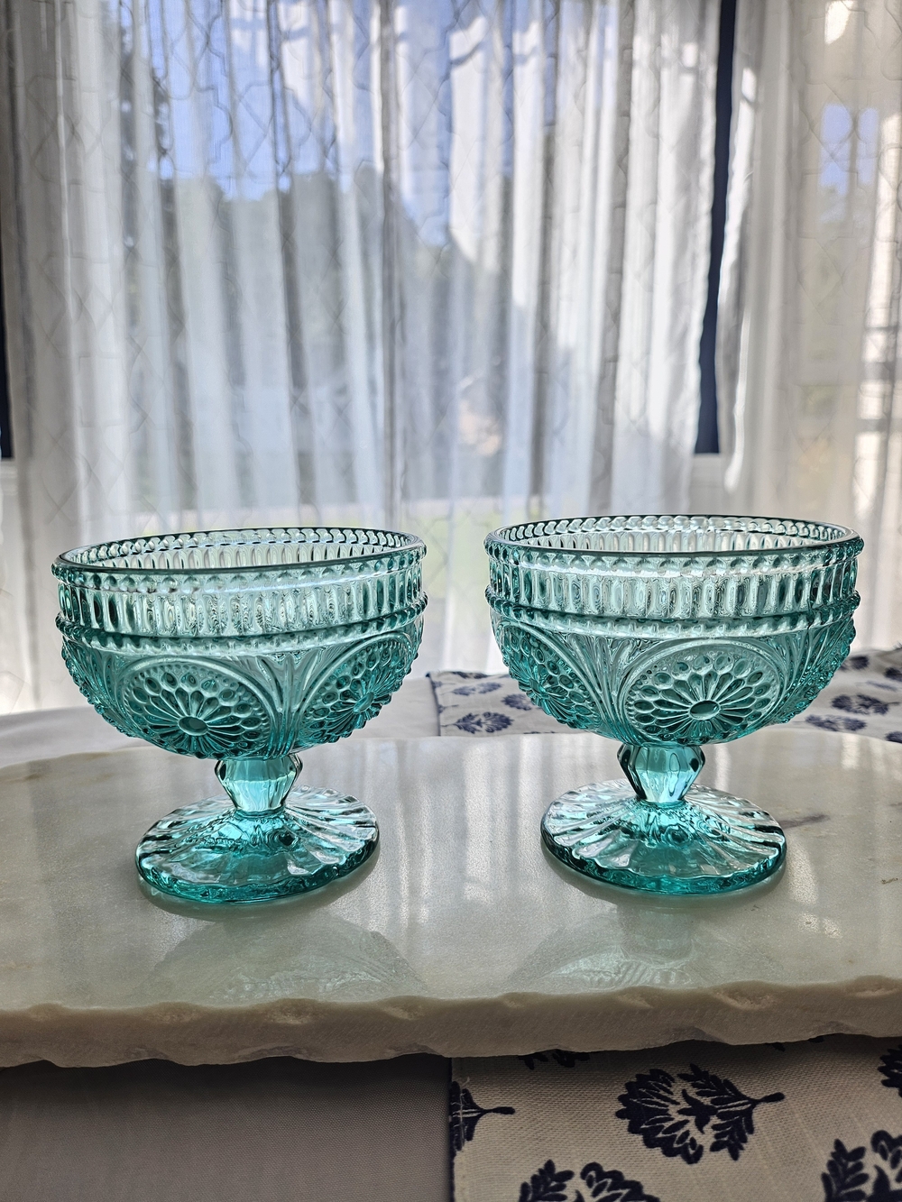The Pioneer Woman Adeline Turquoise Footed Sundae Cups Set Of 2